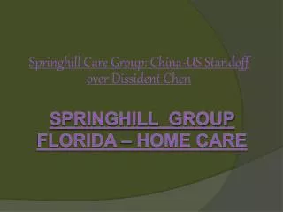 Springhill Care Group: South Korea, US Warns of DPRK Launch
