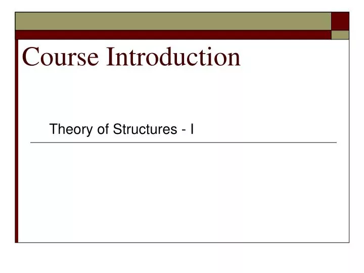 course introduction