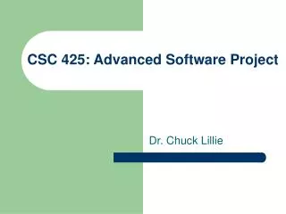 CSC 425: Advanced Software Project