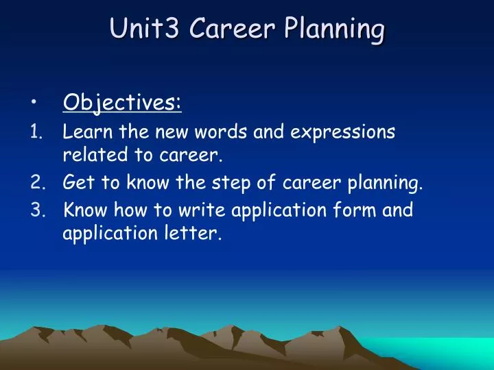 unit3 career planning