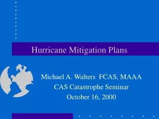 Hurricane Mitigation Plans