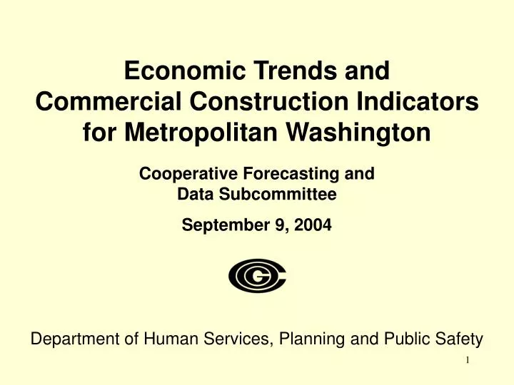 economic trends and commercial construction indicators for metropolitan washington