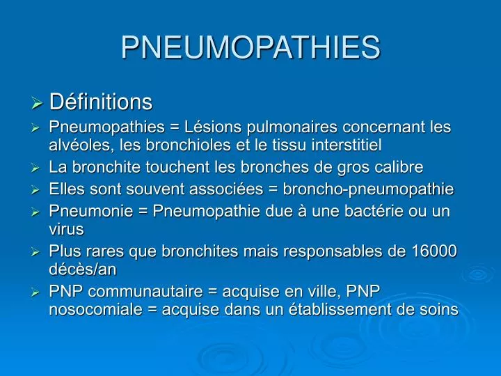 pneumopathies
