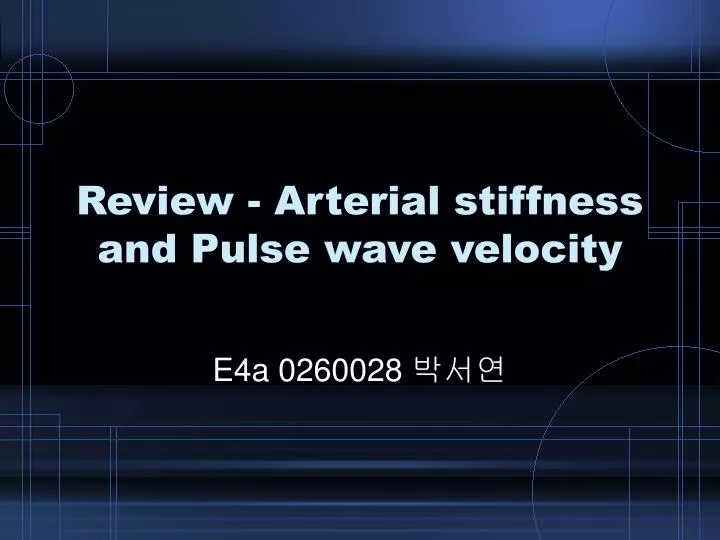 review arterial stiffness and pulse wave velocity