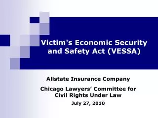 Victim's Economic Security and Safety Act (VESSA)