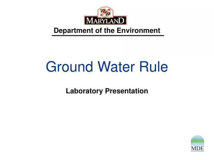 ground water rule