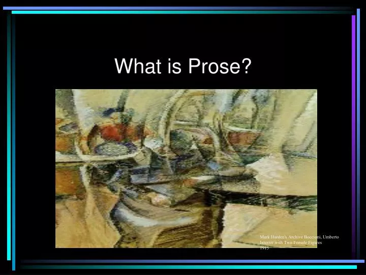 what is prose
