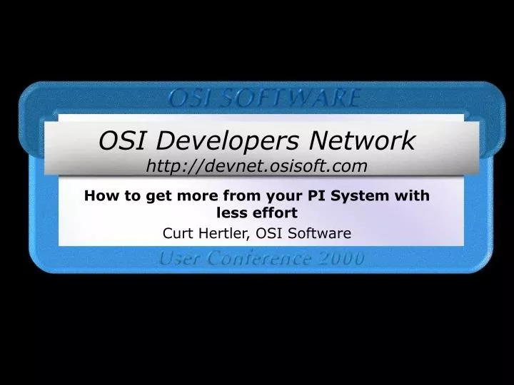 osi developers network http devnet osisoft com