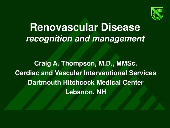 renovascular disease recognition and management