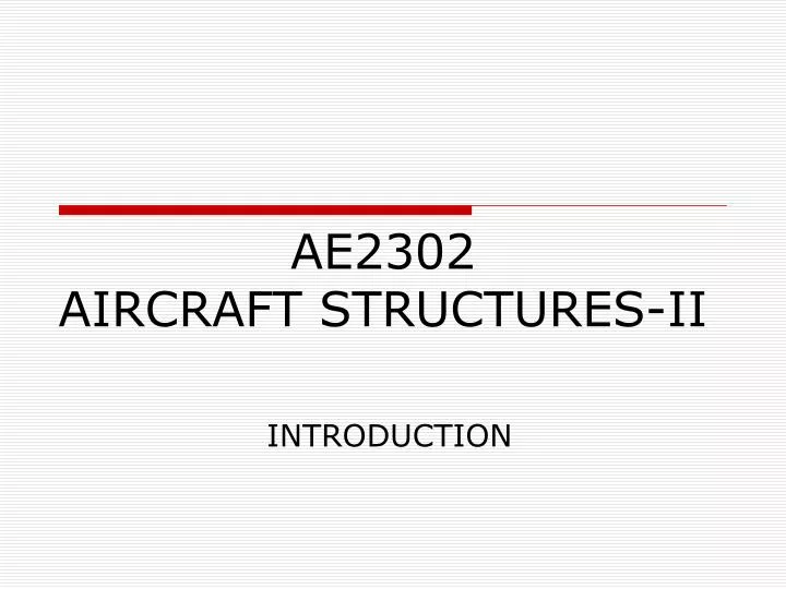 ae2302 aircraft structures ii
