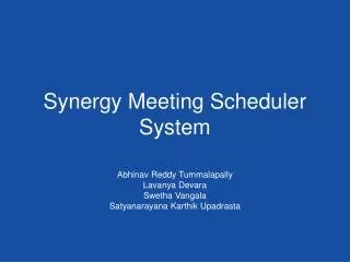 Synergy Meeting Scheduler System