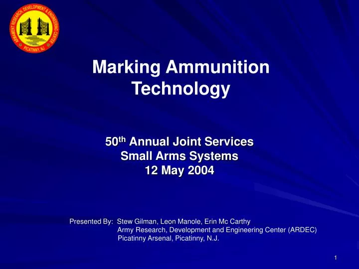 50 th annual joint services small arms systems 12 may 2004