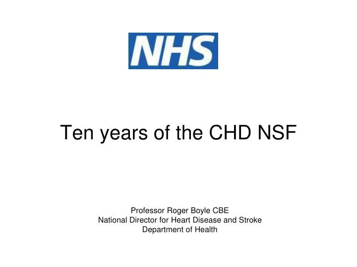 ten years of the chd nsf