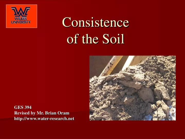 consistence of the soil