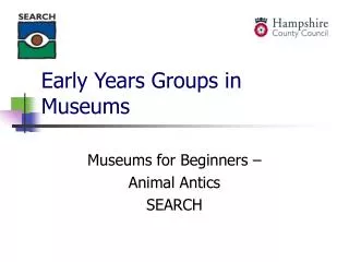 Early Years Groups in Museums