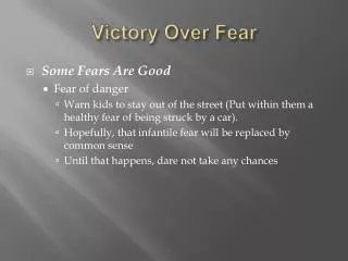 Victory Over Fear