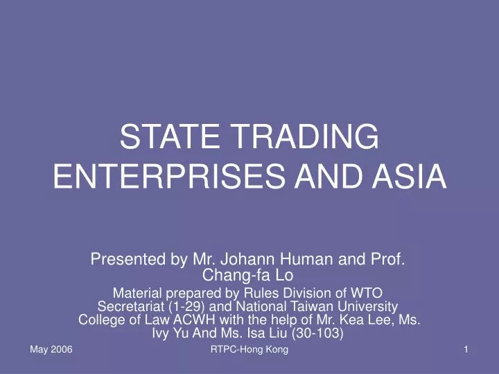 state trading enterprises and asia