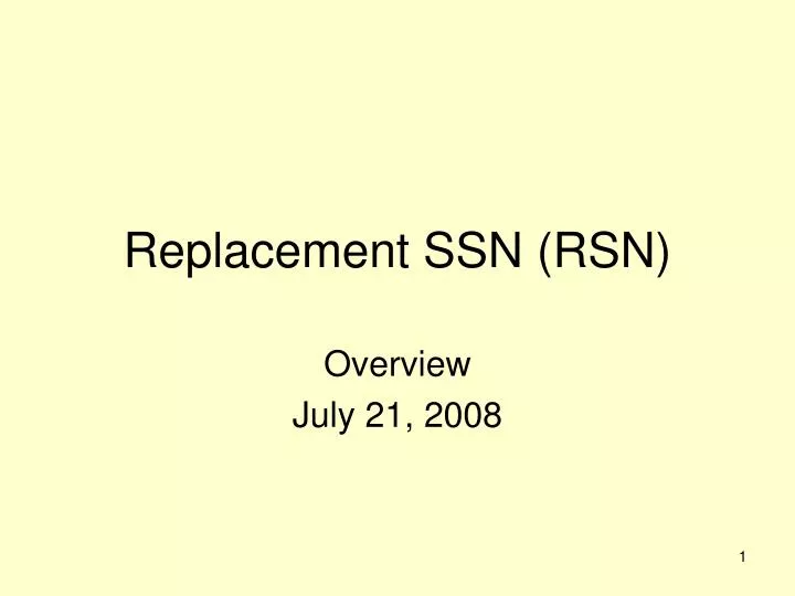 replacement ssn rsn