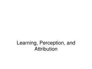 Learning, Perception, and Attribution