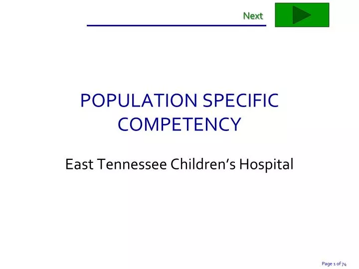 population specific competency