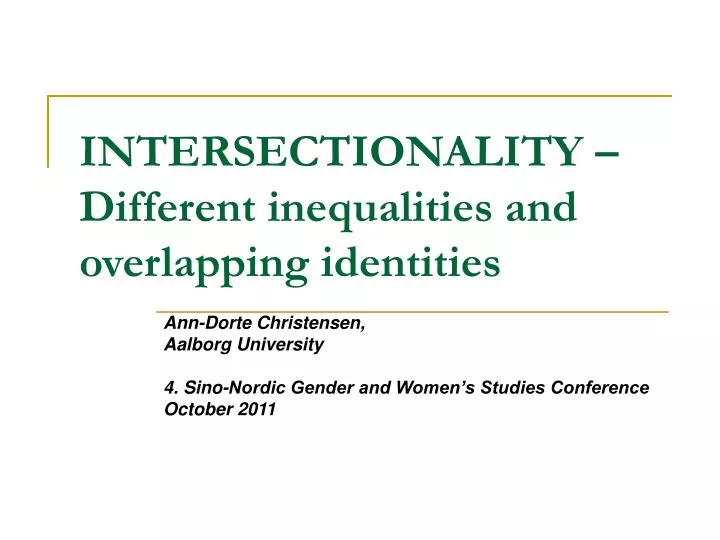 intersectionality different inequalities and overlapping identities