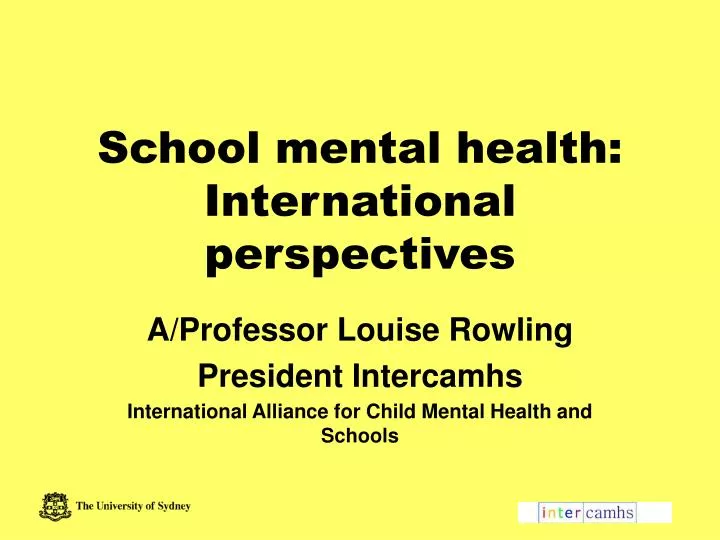 school mental health international perspectives