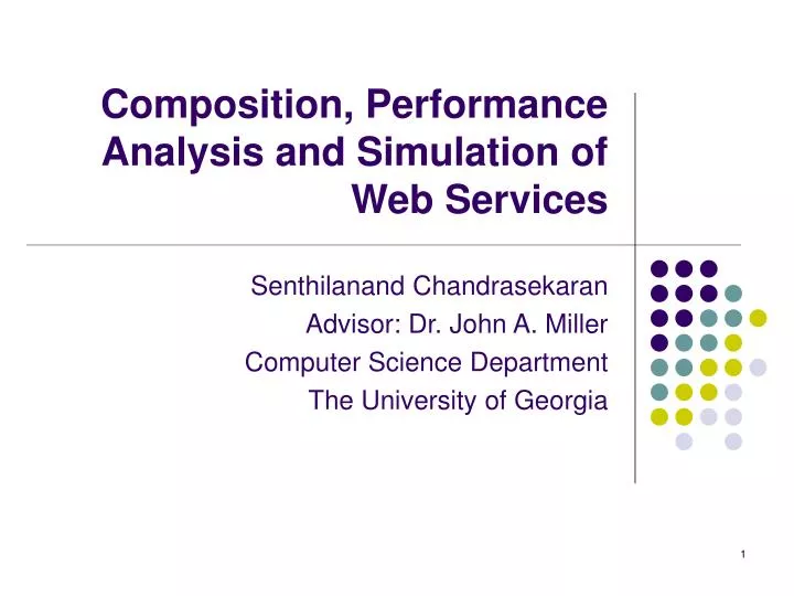 composition performance analysis and simulation of web services