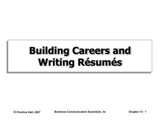 Building Careers and Writing R