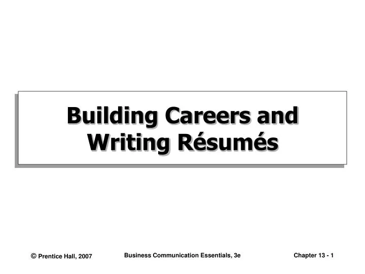 building careers and writing r sum s