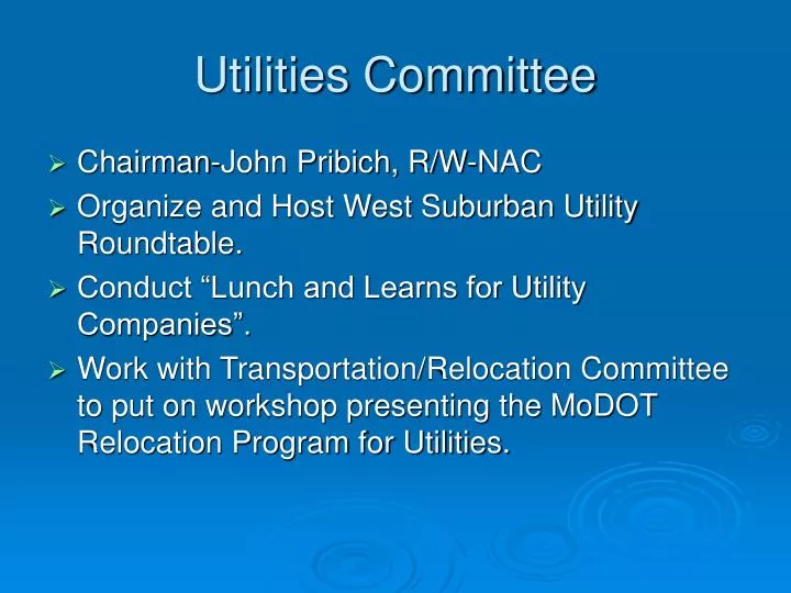 utilities committee