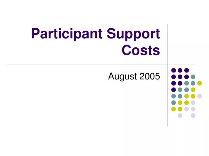 participant support costs