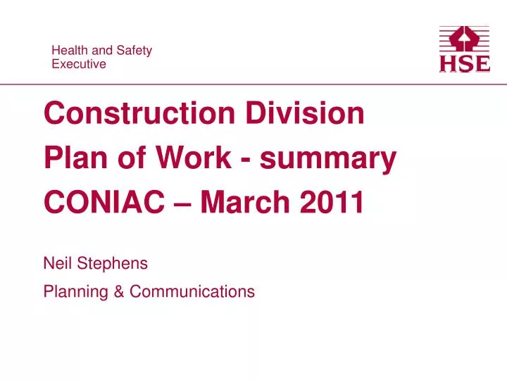 construction division plan of work summary coniac march 2011
