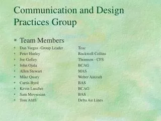 Communication and Design Practices Group