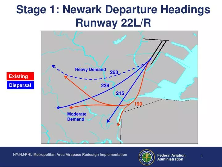 stage 1 newark departure headings runway 22l r