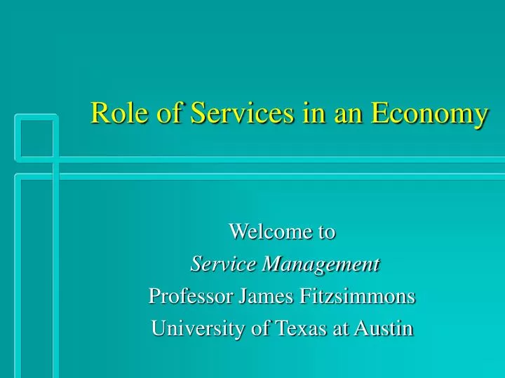 role of services in an economy