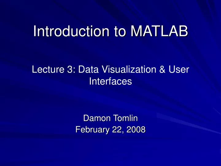 introduction to matlab