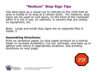 “Medium” Stop Sign Tips