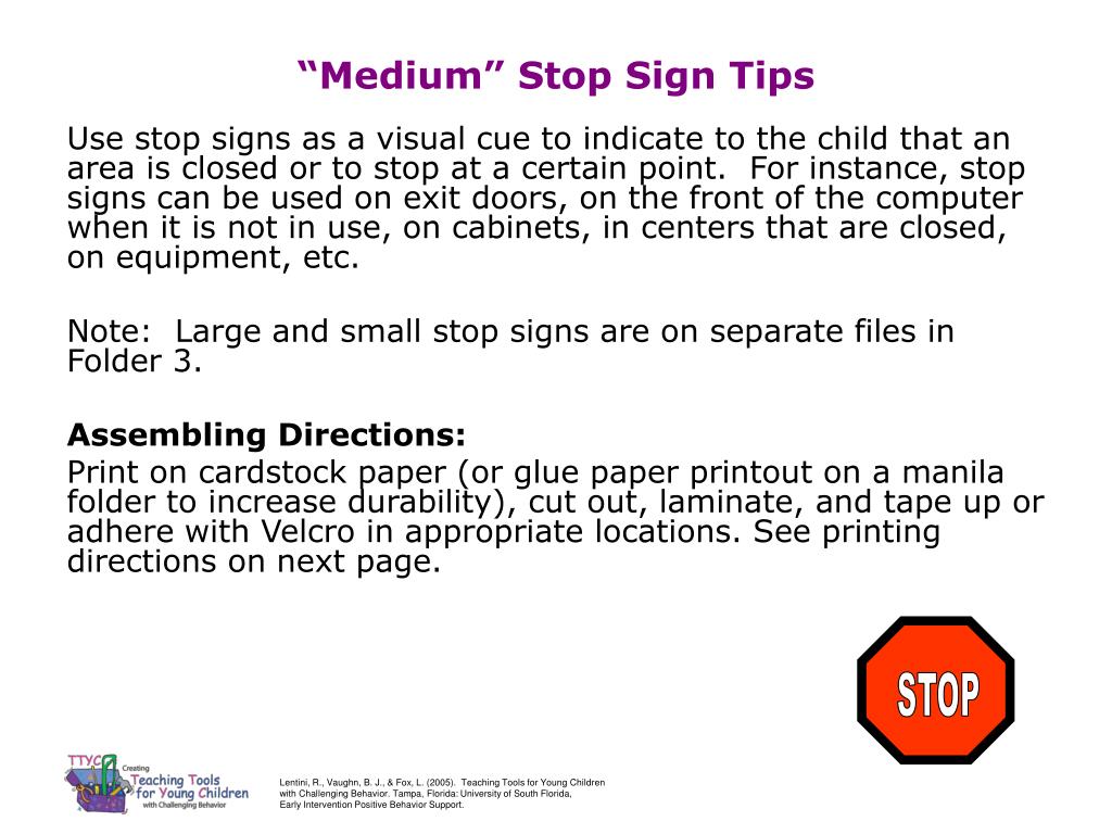 PPT - “Medium” Stop Sign Tips PowerPoint Presentation, free download ...