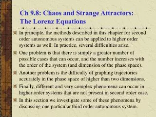 Ch 9.8: Chaos and Strange Attractors: The Lorenz Equations