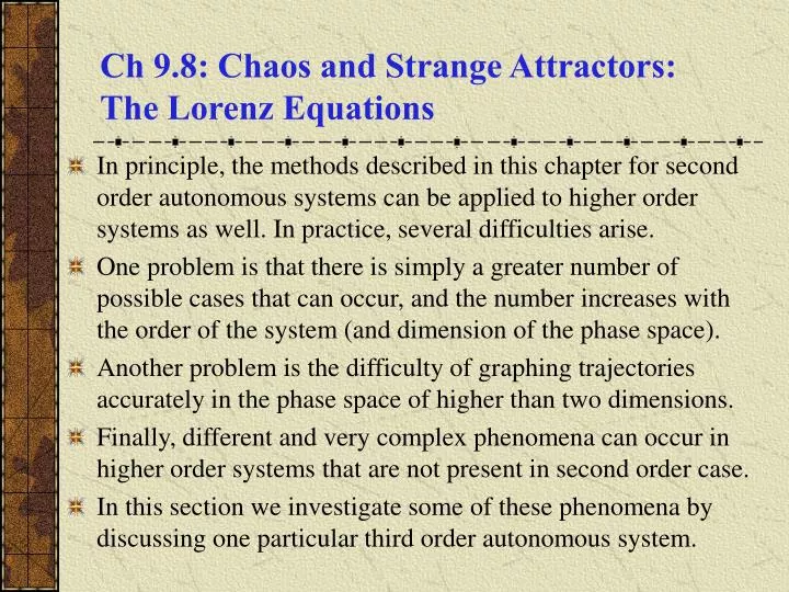 ch 9 8 chaos and strange attractors the lorenz equations