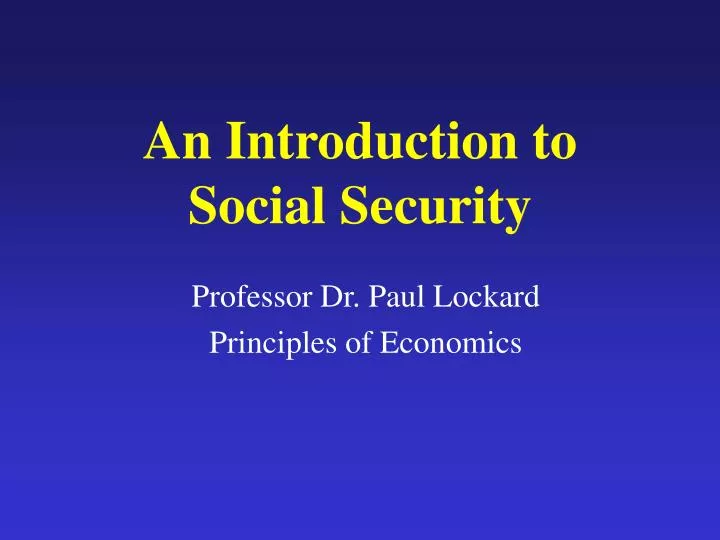 an introduction to social security