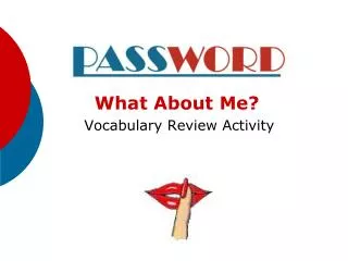 What About Me? Vocabulary Review Activity