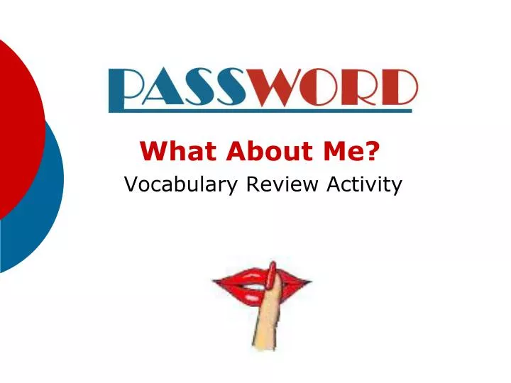 what about me vocabulary review activity