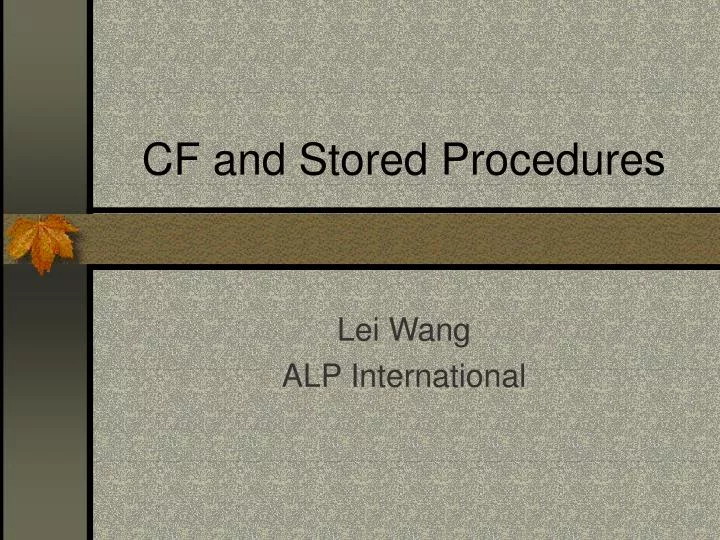 cf and stored procedures
