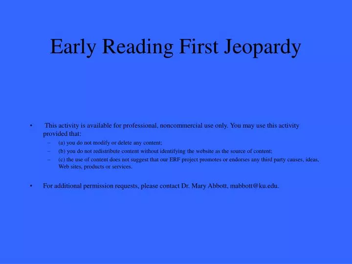 early reading first jeopardy