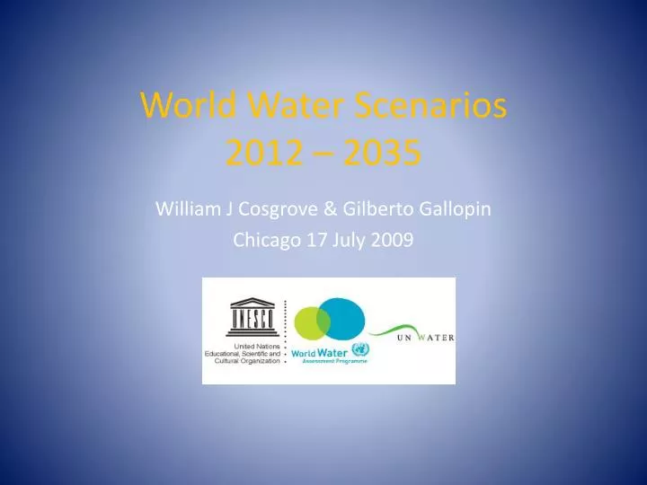 world water scenarios 2012 2035