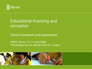 Educational financing and corruption