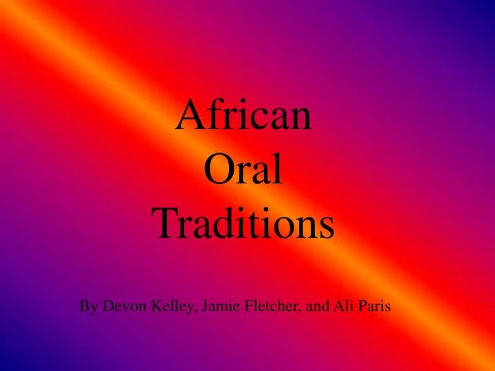 african oral traditions