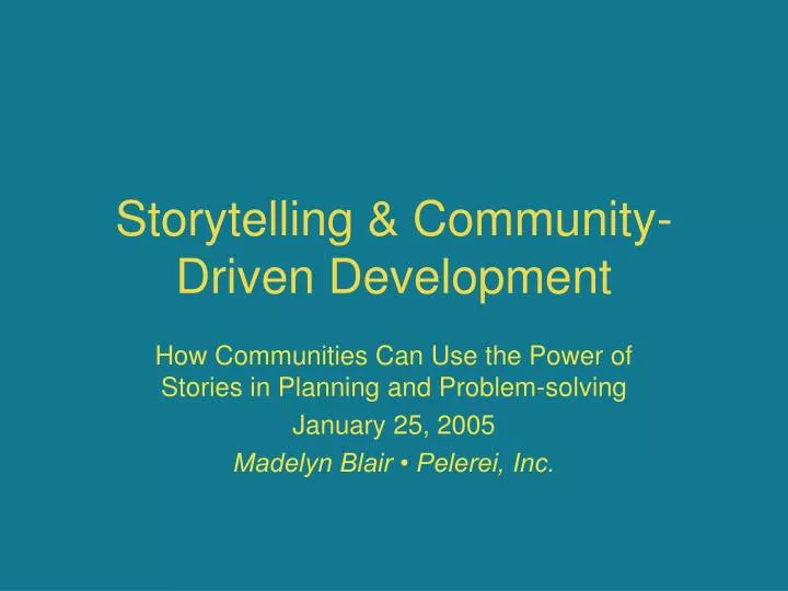 storytelling community driven development