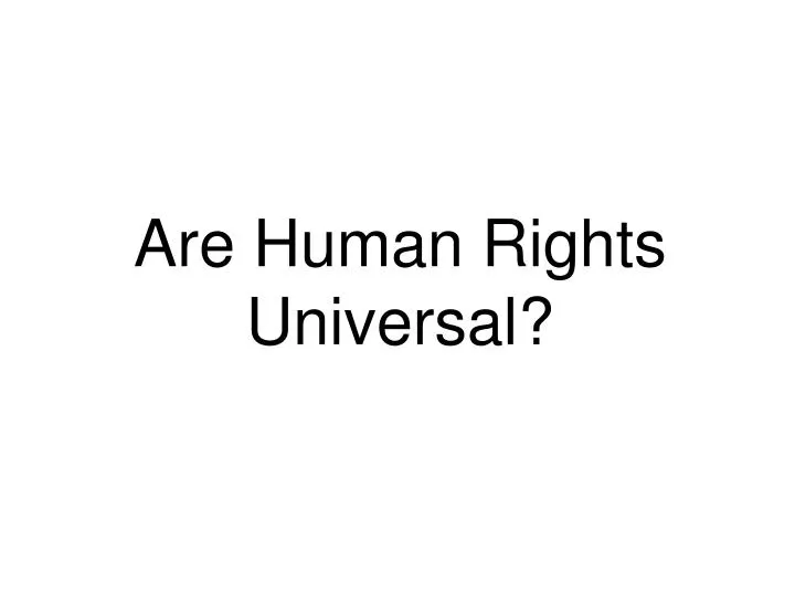 are human rights universal
